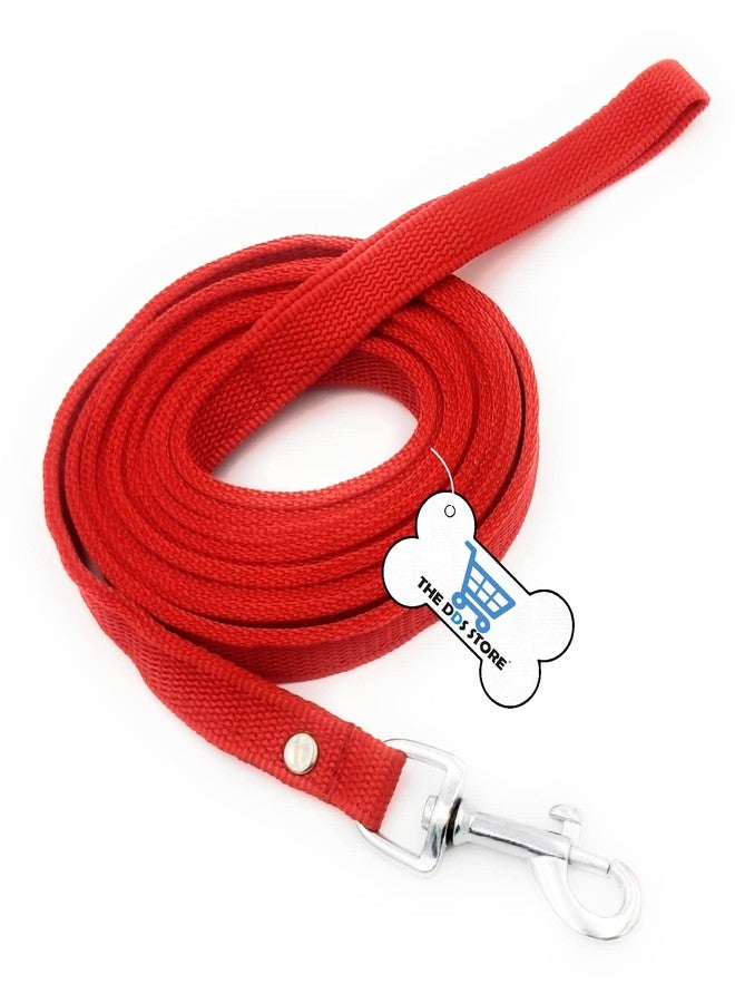 THE DDS STORE Puppy Nylon Leash with Collar Set - Small to Medium Dogs and Cats Leash and Collar Set Suitable for Puppies of All Dog Small Breeds Adjustable Soft Nylon Paw Plain Strip (Medium, RED) - Image 2